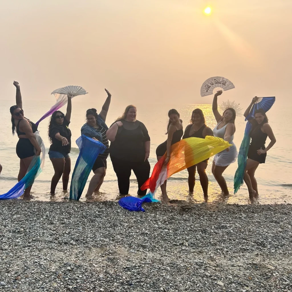 Private Chicago bachelorette group celebrating in an exclusive luxury space with skyline ambiance