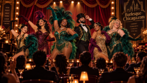 Live Chicago speakeasy cabaret show with diverse performers and audience